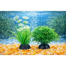 어항 인공수초 잔디 구피 치어 은신처 장식, 7인공수초-수초오렌지