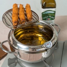 덴뿌라 새우튀김 가정용 튀김냄비 온도계포함 요리용 튀김채반 식힘망 요린이, 20cm(2.2L), 1개