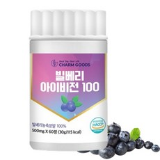 빌베리 아이비전 100 눈건강 비타민C 폴리페놀 항산화 소화기 심혈관건강, 1박스, 60회분