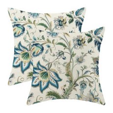 Yxuiyal 블랙 베개 커버 45.7 x 45.7cm(18 18인치) 시누아즈리 플로럴 장식용 쿠션 야외 장식 봄 여름 농가 케이스 홈 소파 소파용