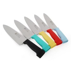 단체급식 교차오염방지 용도구분 니켄 타공 주방칼 업소칼 전문점 식당용, 빨강