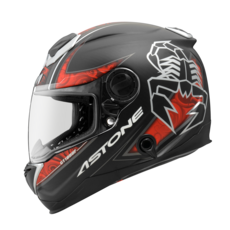 ASTONE GT1000F AC9 蠍子 全罩式安全帽 碳纖維, 平透明碳纖/紅