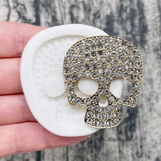 다이아몬드 해골 할로윈 실리콘 설탕 공예 금형 수지 도구 컵케이크 베이킹 퐁당 장식, 01 초콜렛