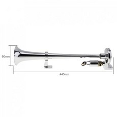 유나이티드 퍼시픽 46129 크롬 도금 3 트럼펫 기차 경적 12V 고강도 전기 솔레노이드 최대 150 PSI 매우 큰 소리 출력 145dB ± 10 dB