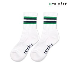 트리메르 여성 골프 아웃도어 데일리 라인 스포츠 양말, 화이트, 1개