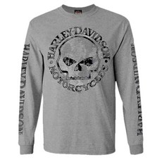 할리데이비슨 Harley-Davidson 남성용 셔츠 수제 Willie G Skull 긴소매 30294032 스포츠 그레이 S, S