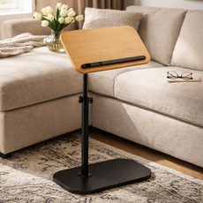 노블민트 각도조절 티테이블 소파 보조 협탁 높이조절 사이드 테이블, OAK-P