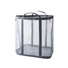 網狀洗衣籃 - 加大容量 可折疊 髒衣收納, 灰色, 1個