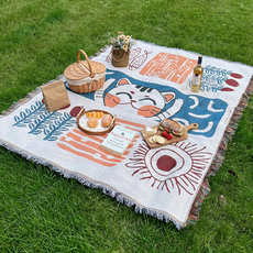 드림이지 러그겸용 피크닉 패브릭 돗자리, 스마일캣