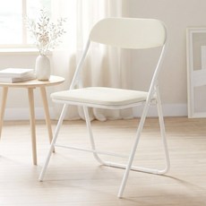 벨라까사 접이식 사각 멜로우 패브릭 의자, 1개, 아이보리