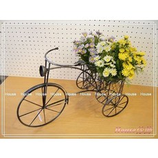 House傢飾 復古三輪車雙籃花器, 1個