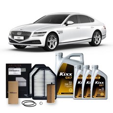 G80 RG3 3.5 터보 가솔린 (20-26년식) 킥스합성유+순정필터세트 5W30, 1개