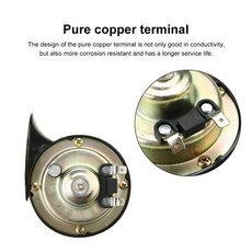 블랙 전기 스네일 혼 에어 소리 자동차 오토바이 트럭용, 1. 2pcs, 1개