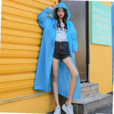 판초우의 세련된 레인코트 비옷 패션우비 EVA우의, 블랙