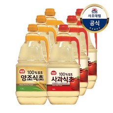 사조대림 양조식초1.8L x3개 + 사과식초1.8L x3개, 10.8L