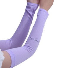 1 쌍의 팔 슬리브 자외선 차단 워머 위장 무늬 솔리드 컬러 골프 사이클링 러닝용 긴 손가락 장갑, [06] Purple Flat mouth