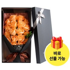 유니팡 프리미엄 18송이 비누 장미 꽃다발 선물세트 고급 패키지 포장, 1개, 샴페인 골드