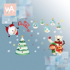 Wall Art 聖誕節壁貼 聖誕老公公 北極熊 雪花 節慶裝飾