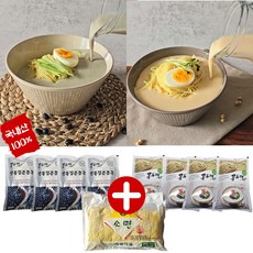 벨벳 콩물 국산 100% 콩국수 국물 대두 서리태 콩물4개+왕태콩 콩4개+생면8개입 콩국물, 1세트