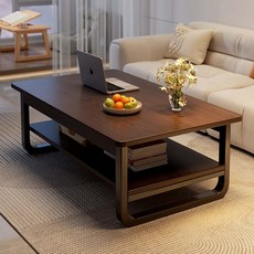 BYOU 모던 간이 거실 테이블 선반형 소파테이블 800 1000 1200, 월넛100cm