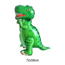 3D 서 공룡 풍선 만화 T 렉스 디노 호일 파티 장식 어린이 생일 용품, as picture, 에메랄드