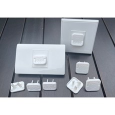 兒童安全插座保護蓋-防觸電保護套，嬰幼兒電源防護，多重安全防護，簡約美觀, 1個, 3孔用, 白色