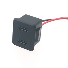 케이블 포함 더블 레이어 USB C타입 암 베이스 3A 소켓 충전 전원 소켓 커넥터 1PC, A-Type-C, 1개