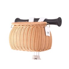 락모터스 자전거 킥보드 다용도 라탄바구니 바스켓 클래식 피크닉 보관함 크로스바, 1개, 연브라운