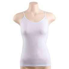 텐셀 여자 여성 메리아스 케미솔 끈나시 런닝 화이트