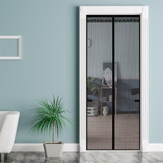 喵到寶 金剛網加密魔術貼防蚊門簾/貓狗抓不破門簾(防蚊門簾/免釘魔術貼/防蟲進入/防寵物抓), 黑色金剛網