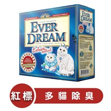 EVER DREAM 韓國藍貓 多貓除臭 紅標 貓砂 礦砂 9kg, 2個, 多貓除臭(淡)