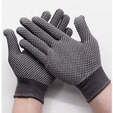 嘉儀出貨 可開發票 工廠手套 工地手套 防護手套 手套 勞保手套薄款尼龍幹活點膠手套批髮工作司機防滑男女耐磨透氣手套, 蘭60雙, 1個