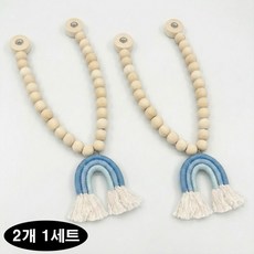 1+1 커튼 정리끈 자석 무지개 타이백, 2개, 블루