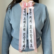 화환리본 감성 리본 인간화환 결혼식 문구 졸업 3size/시즌2, 소형-브라운-특견명체, O