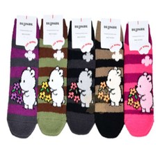 루피네상점 수면양말여성 꽃곰 스트라이프 숙녀 스니커즈 수면 양말
