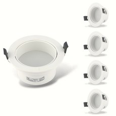 국산 루시아 확산 회전 움푹 매입등 4인치 타공 95mm 10W 다운라이트, 주백색, 5개