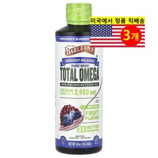 Barleans 발리앙스 식물성 토탈 오메가 3 · 6 · 9 블루베리 스무디향, 3개, 454g