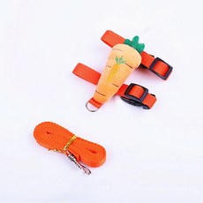 다람쥐 하네스 반려 토끼 햄스터 목줄 만화 가죽끈 세트 산책 조절 애완 동물 기니피그 돼지, 01 S-suit 02-1kg, 02 Strawberry