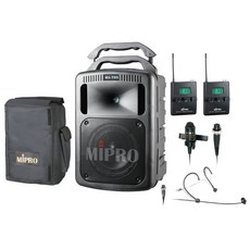 MIPRO MA-708 雙頻 豪華型無線擴音機, 無分色(含收納包), 1箱, 配1組耳掛+1組領夾麥克風