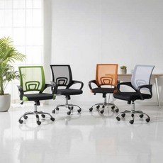 허리편한 등받이 학생 의자 사무용 컴퓨터 회의실, 블랙프레임(그린)