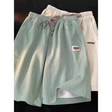 大碼150kg美式薄荷綠短褲男女夏季薄款運動過膝寬鬆六分冰絲睡褲2