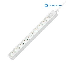 동양전자 접지 10구 멀티탭 16A + 안전카바 부착형, 1.5m, 화이트, 1개