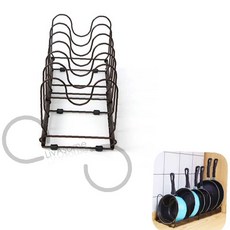 리버썸 길이조절 6칸 프라이팬정리대 후라이팬수납 냄비뚜껑정리