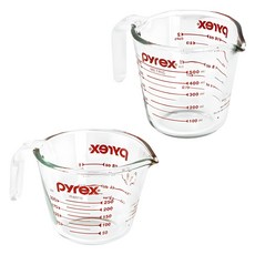 Corelle Brands 康寧餐具 Pyrex 耐熱玻璃原廠量杯250ml+500ml套裝, 1組, 透明