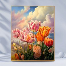 조이제이 36종 40x50 쉬운그림그리기 DIY 유화그리기세트 명화그리기, 002 튤립, 1세트