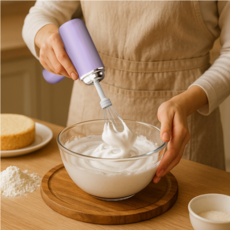 Ditwo 베이킹 전동 무선 제빵 거품기 크림 믹서 휘핑기 HZ-002, 퍼플