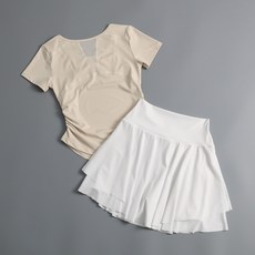 跑步女運動套裝 速乾衣 晨跑健身服 百褶裙防走光設計 網球羽毛球裝 透氣舒適 多色可選
