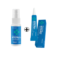 [반려동물]키토펫 세트1개 강아지 고양이 반려동물 상처 지혈 아토피 피부염 화상 구내염 연고 항균 키토펫+키토펫S [동물용의료기기] (유통기한 2026.07 / 특가), 2개, 30g