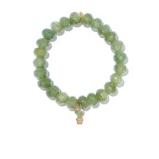 시드니에반 14K 옐로 골드 실버라이트 캑터스 참 비즈 브레이슬릿