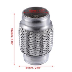 배기 머플러 튜닝 X Autohaux 범용 플렉스 파이프 스테인레스 스틸 더블 브레이드 튜브 액세서리 45mm 47mm 53mm 57mm 64mm 73mm 89mm, 1개